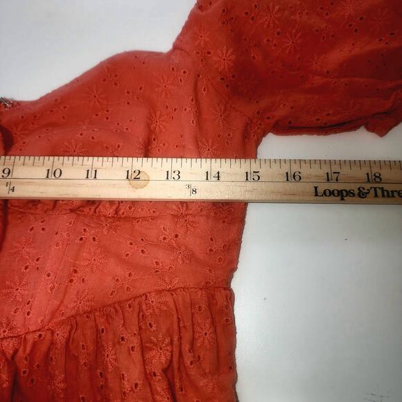 Altar'd State Dress Womens M Babydoll Eyelet Prairiecore Cottagecore - Picture 8 of 9